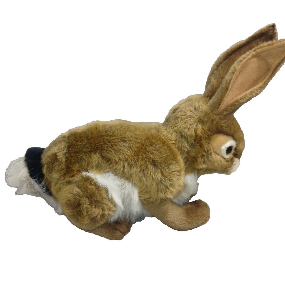 Jack Rabbit Plush Hansa 2004 Realistic Bunny 12" Long Stuffed Animal Toy